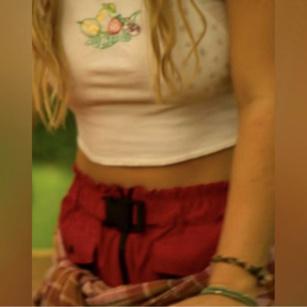 Free people movement red hiking shorts ASO Sarah Cameron